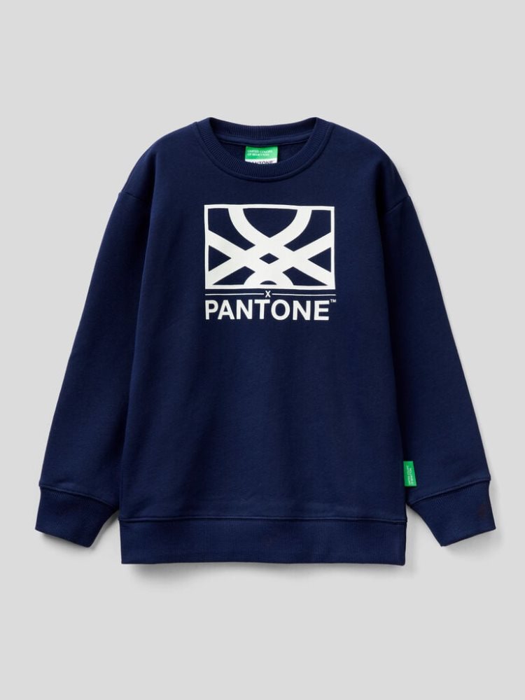 Benetton Benettonxpantone™ Pullover Sweatshirt Kinderen Donkerblauw | BE002408