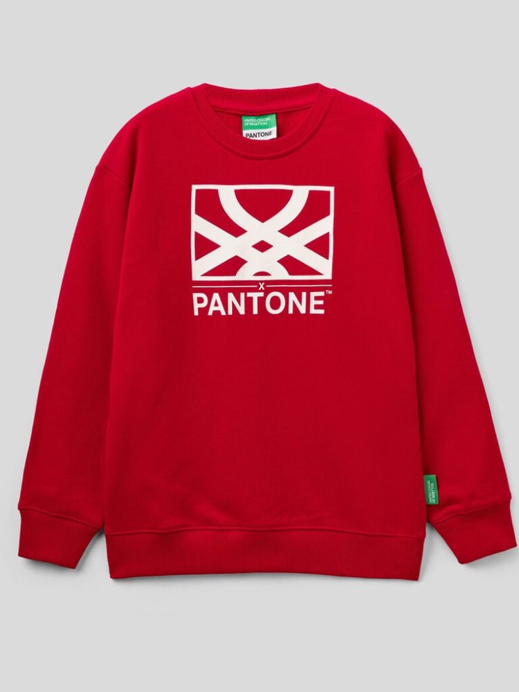 Benetton Benettonxpantone™ Pullover Sweatshirt Kinderen Rood | BE158194