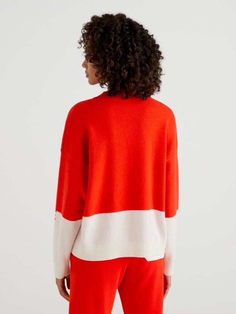 Benetton Benettonxpantone™ Turtleneck High Neck Sweaters Dames Rood | BE093492