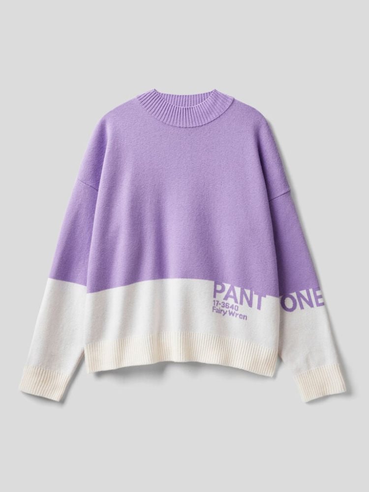 Benetton Benettonxpantone™ Turtleneck High Neck Sweaters Dames Lilac | BE442486