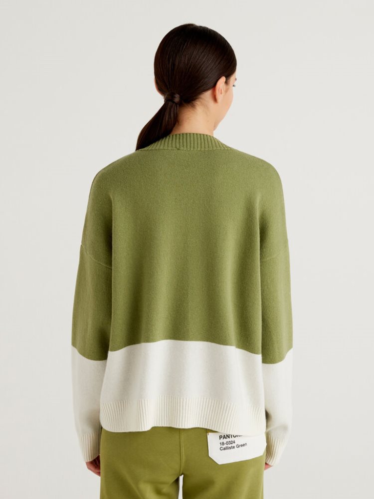 Benetton Benettonxpantone™ Turtleneck High Neck Sweaters Dames Groen | BE710766