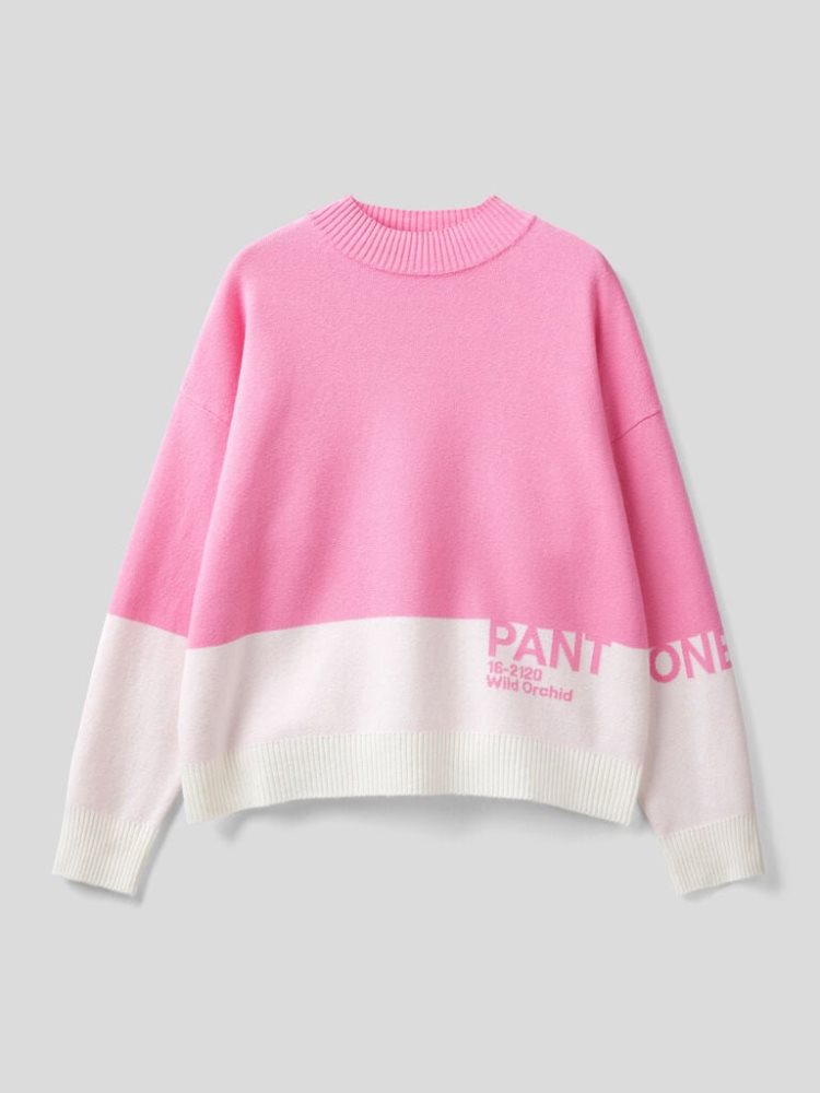 Benetton Benettonxpantone™ Turtleneck High Neck Sweaters Dames Roze | BE739178