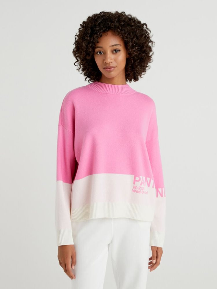 Benetton Benettonxpantone™ Turtleneck High Neck Sweaters Dames Roze | BE739178