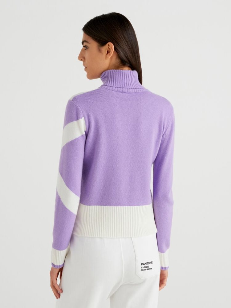 Benetton Benettonxpantone™ Turtleneck High Neck Sweaters Dames Lilac | BE957092