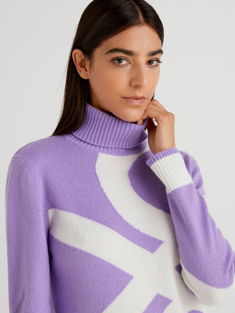 Benetton Benettonxpantone™ Turtleneck High Neck Sweaters Dames Lilac | BE957092