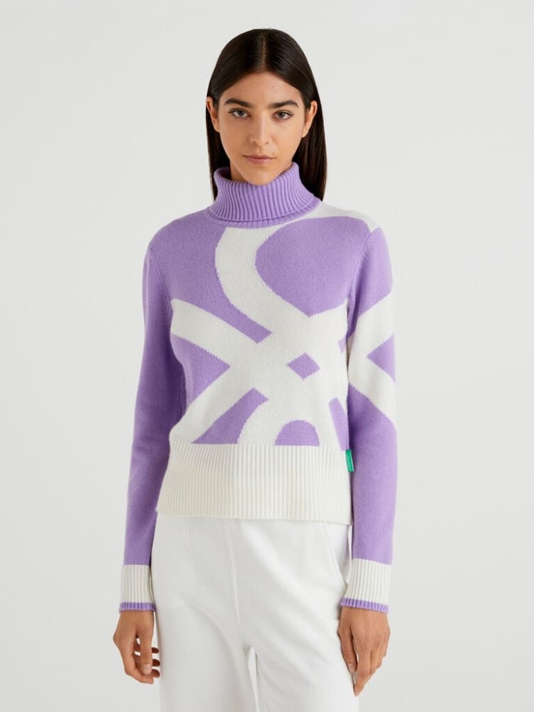 Benetton Benettonxpantone™ Turtleneck High Neck Sweaters Dames Lilac | BE957092