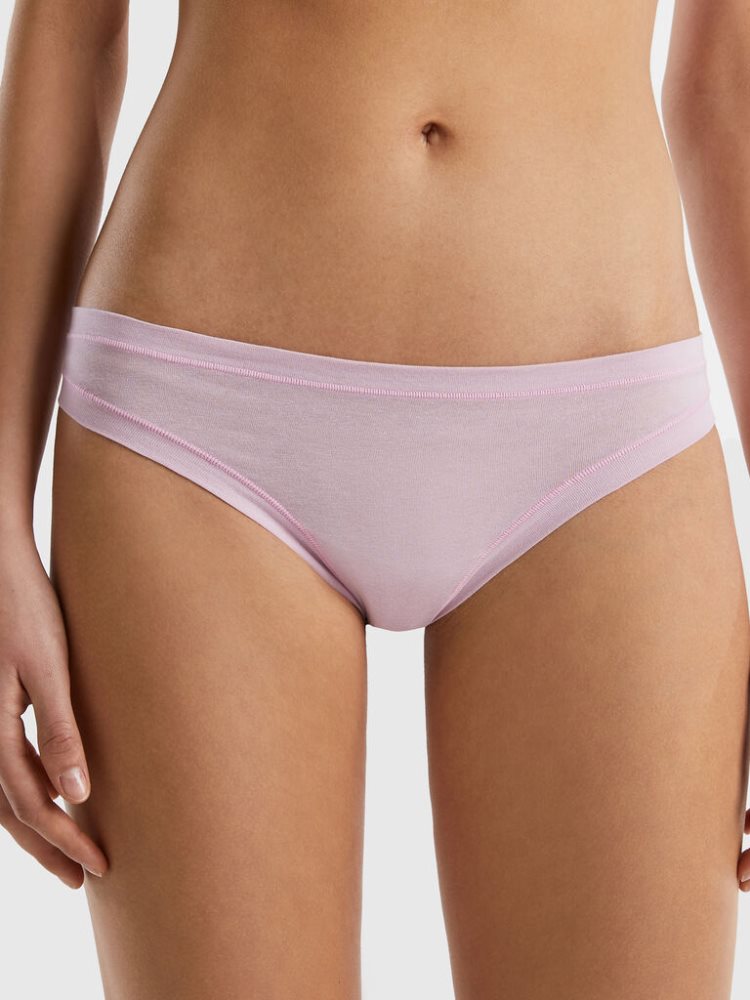 Benetton Brazilian Super Stretch Organic Katoenen Knickers Dames Lilac | BE386310