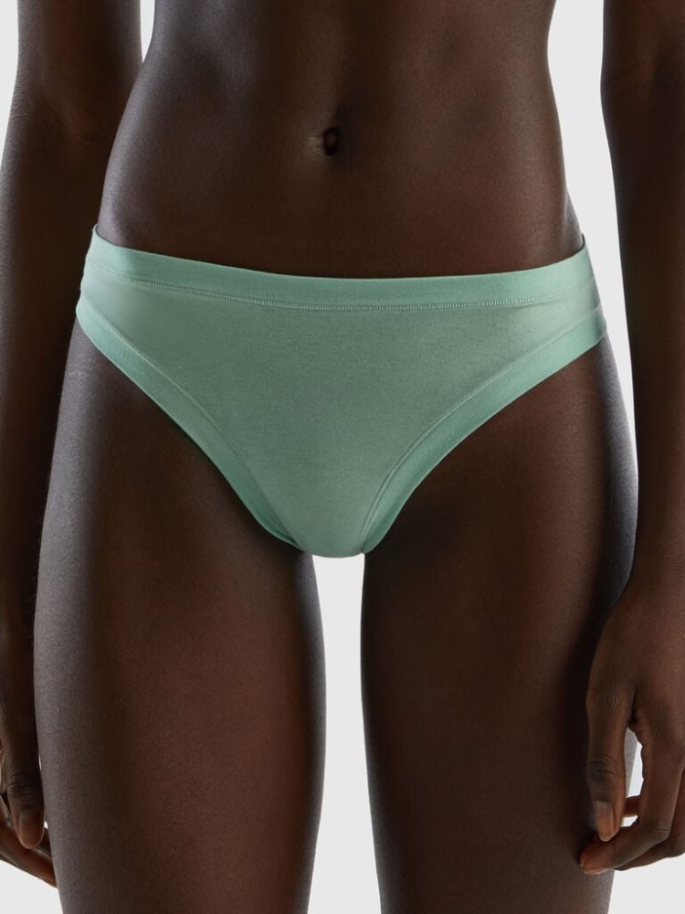 Benetton Brazilian Super Stretch Organic Katoenen Knickers Dames Groen | BE622755