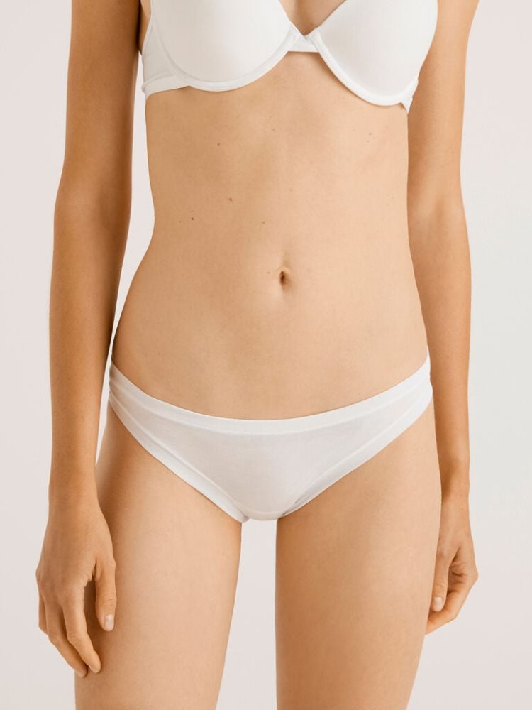 Benetton Brazilian Super Stretch Organic Katoenen Knickers Dames Wit | BE843445