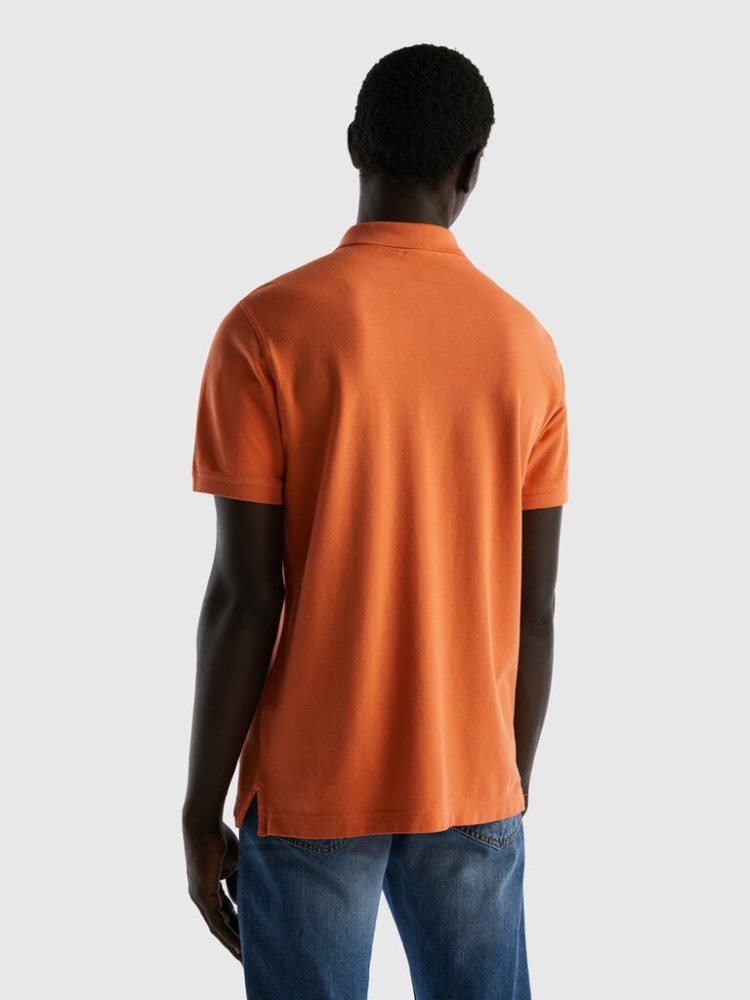 Benetton Brick Regular Fit Short Sleeve Polos Heren Oranje | BE339495