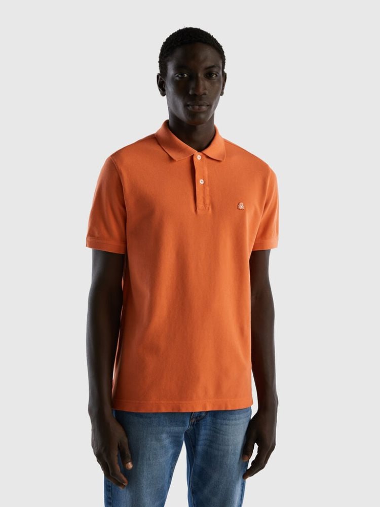 Benetton Brick Regular Fit Short Sleeve Polos Heren Oranje | BE339495