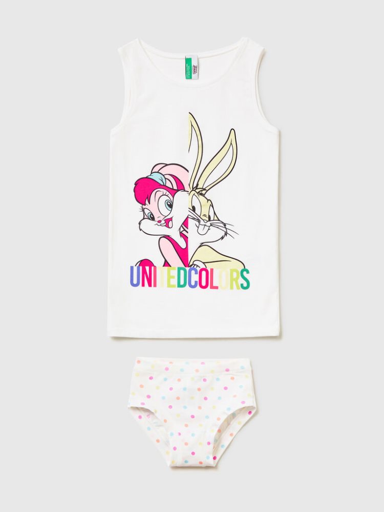 Benetton Bugs Bunny & Lola And Underwear Tanktop Kinderen Wit | BE663273