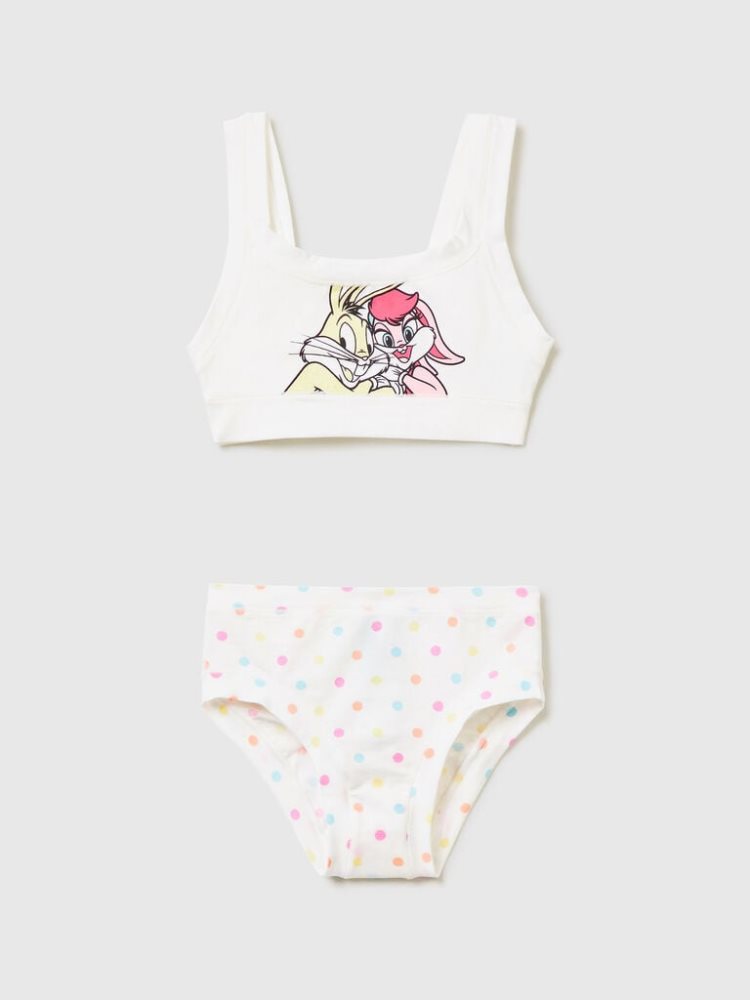 Benetton Bugs Bunny & Lola Top Matching Sets Kinderen Wit | BE886935