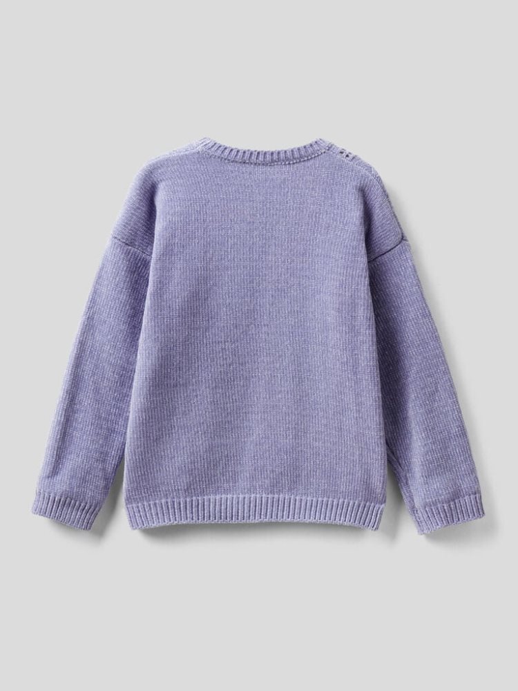 Benetton Cable Knit Chenille Truien Kinderen Lilac | BE948472