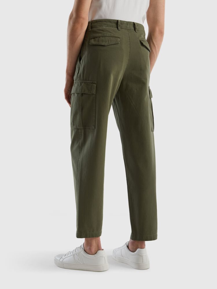 Benetton Carrot Fit Cargo Broek Heren Groen | BE435007