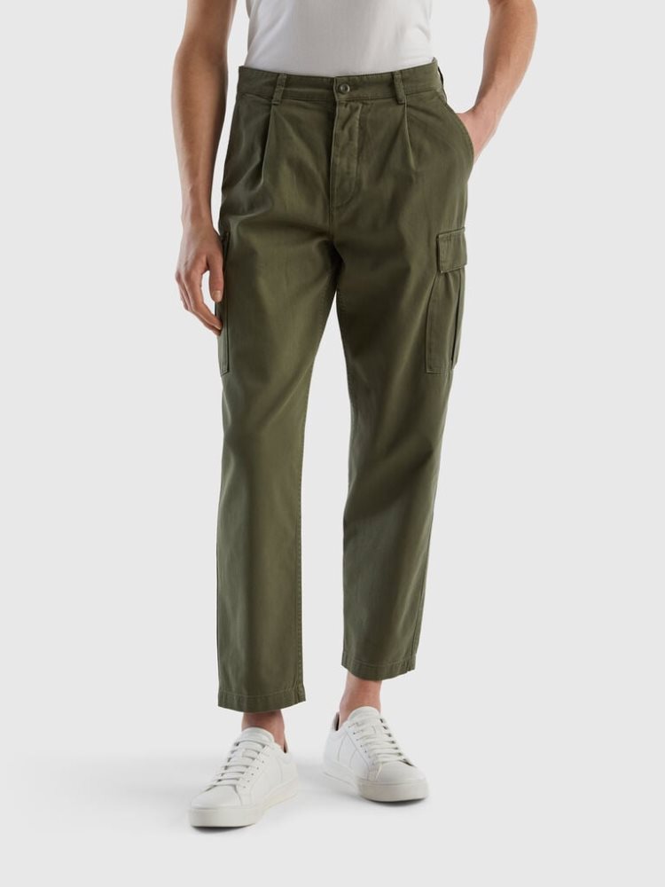 Benetton Carrot Fit Cargo Broek Heren Groen | BE435007