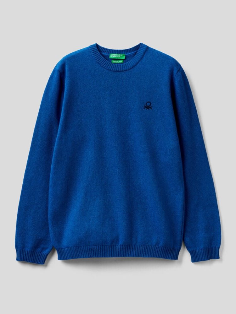 Benetton Cashmere And Wol Blend Truien Kinderen Blauw | BE658537