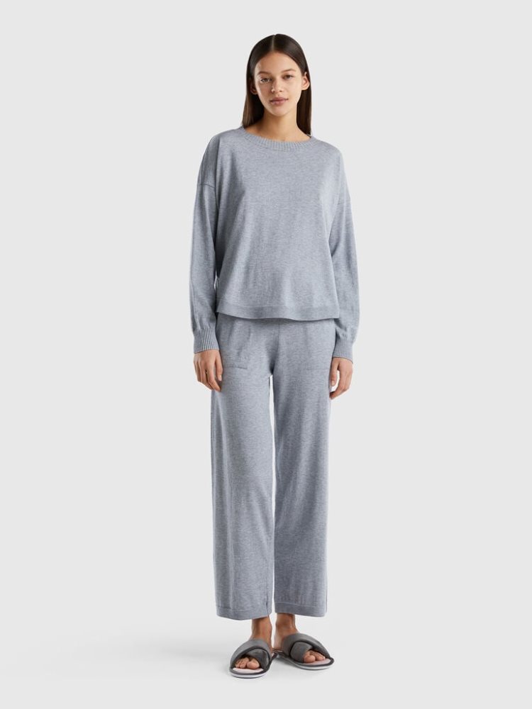 Benetton Cashmere Blend Truien Dames Lichtgrijs | BE890020