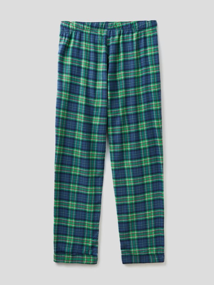 Benetton Check Drawstring Broek Heren Groen | BE262350