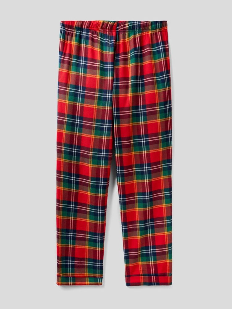 Benetton Check Drawstring Broek Heren Rood | BE301560