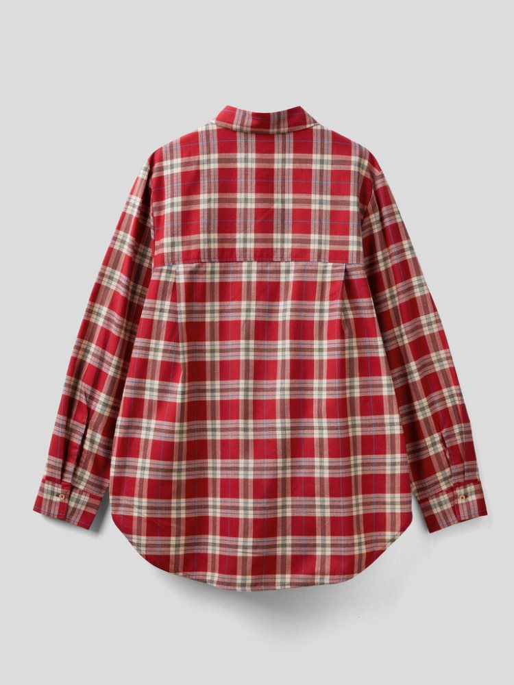 Benetton Check Flannel Overhemd Dames Bordeaux | BE037347