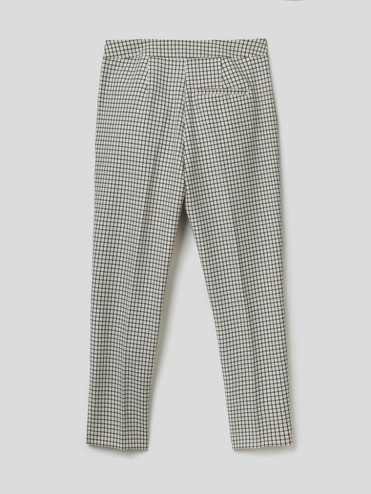 Benetton Check Pattern Broek Dames Beige | BE775299