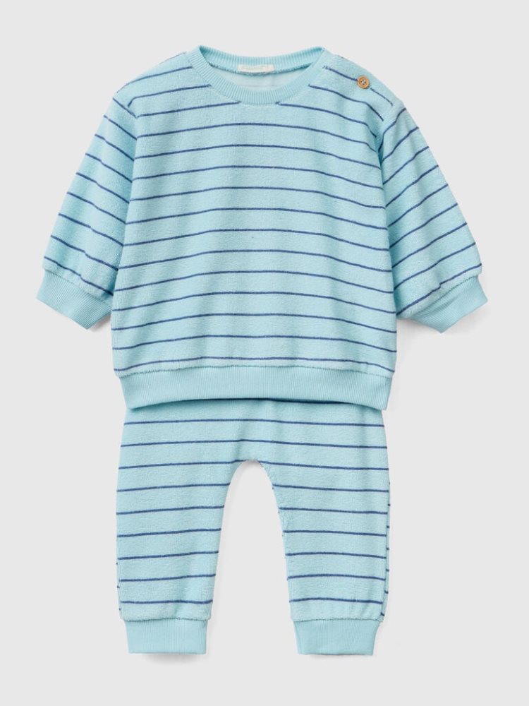 Benetton Coordinated Terry Dungarees Kinderen Lichtblauw | BE710413