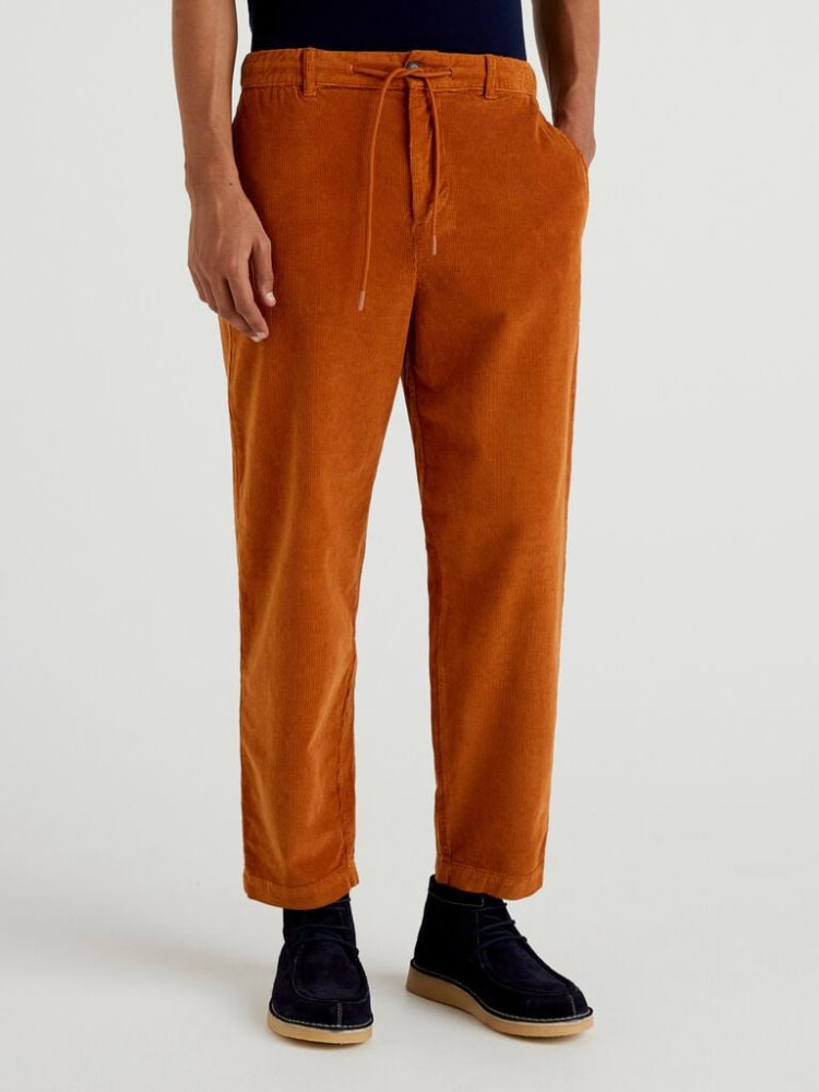 Benetton Corduroy Joggers Heren Burnt | BE254122