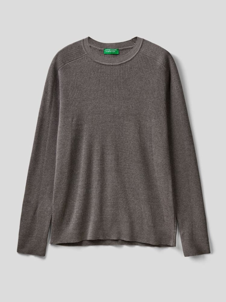 Benetton Crew Neck Katoenen Blend Truien Heren Wit | BE642759