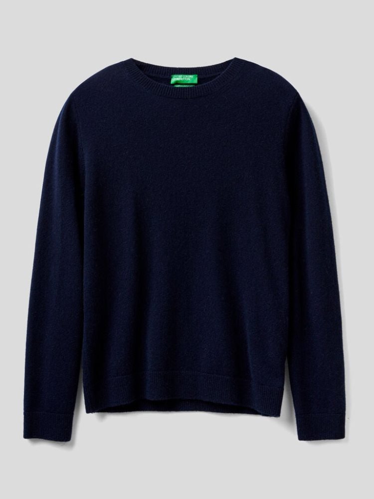 Benetton Crew Neck Pure Cashmere Truien Dames Donkerblauw | BE462625