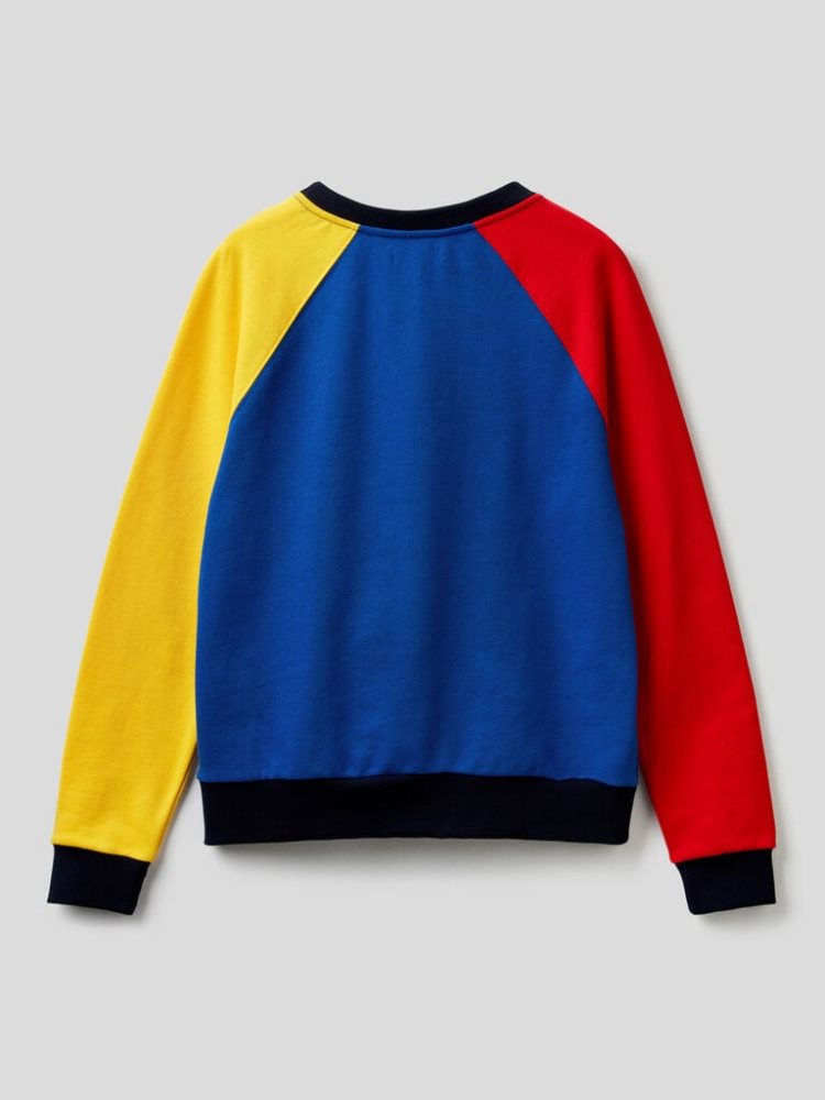 Benetton Crew Neck Raglan Sleeves Sweatshirt Dames Multi-color | BE007375