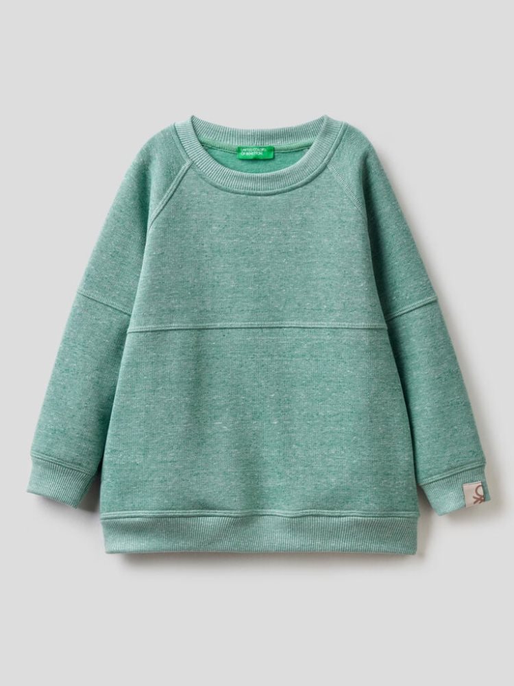 Benetton Crew Neck Recycled Fabric Sweatshirt Kinderen Lichtblauw | BE917694