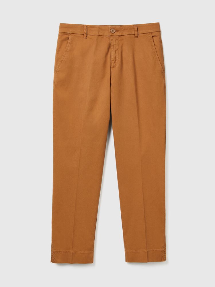 Benetton Cropped Stretch Katoenen Chinos Dames Beige | BE214042