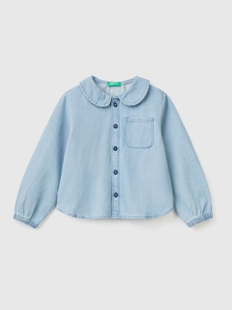 Benetton Denim Blouse Kinderen Blauw | BE643107