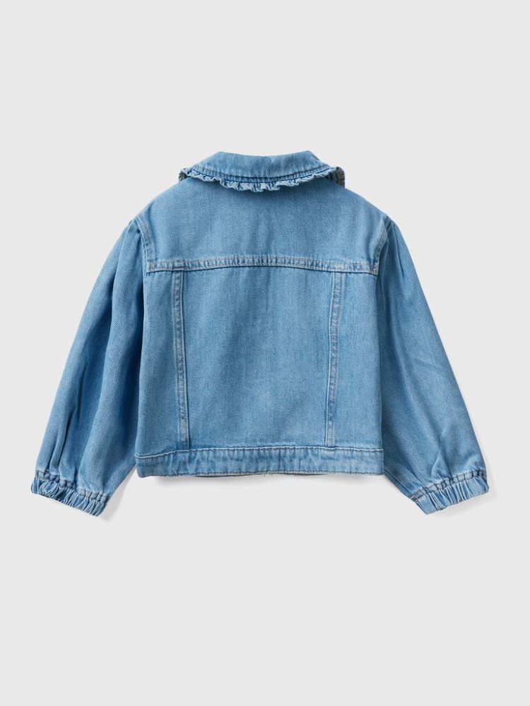 Benetton Denim Collar Light Jackets Kinderen Blauw | BE745600