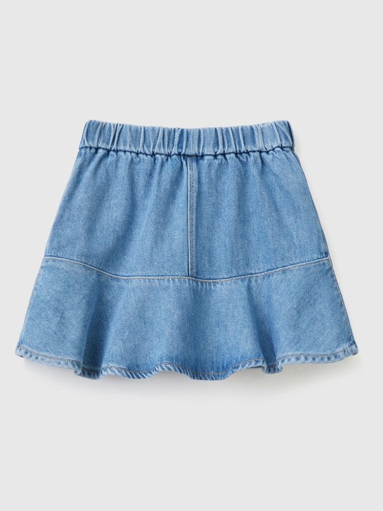 Benetton Denim Frill Mini Rokken Kinderen Blauw | BE893906