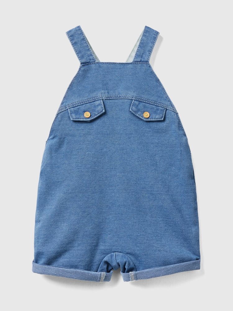 Benetton Denim-look Dungarees Kinderen Blauw | BE461815