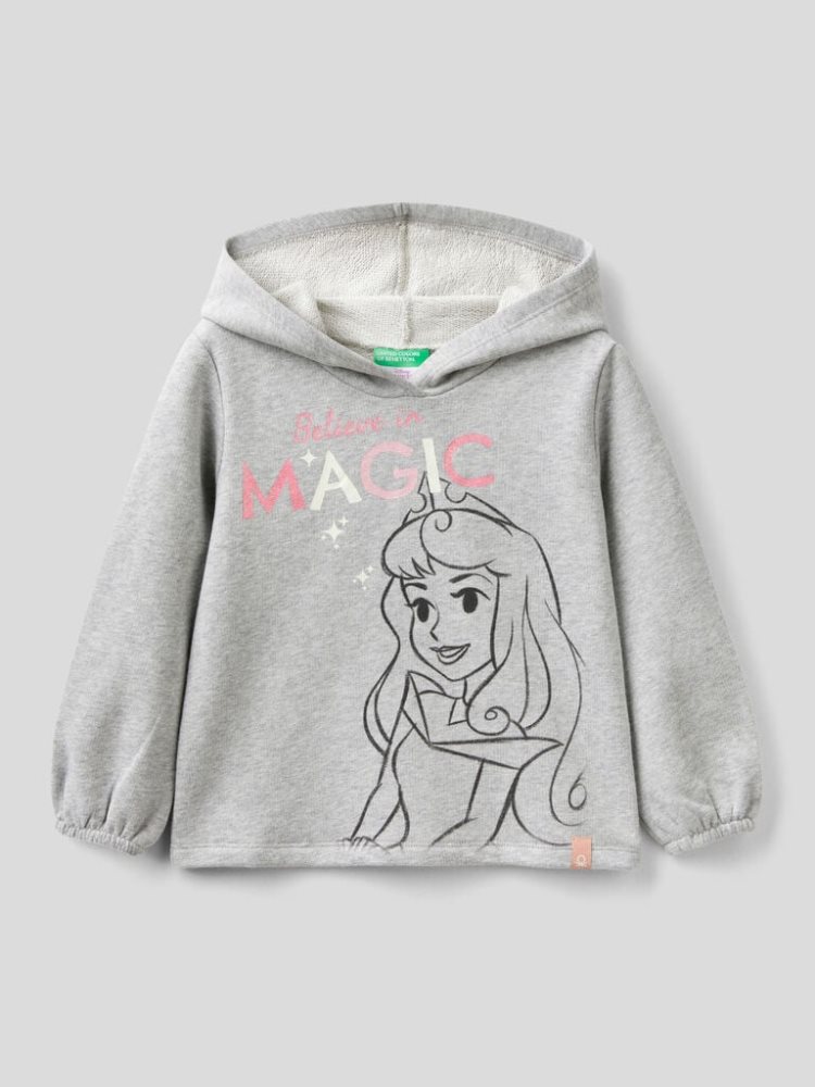 Benetton Disney Princess Hoodie Kinderen Grijs | BE578259