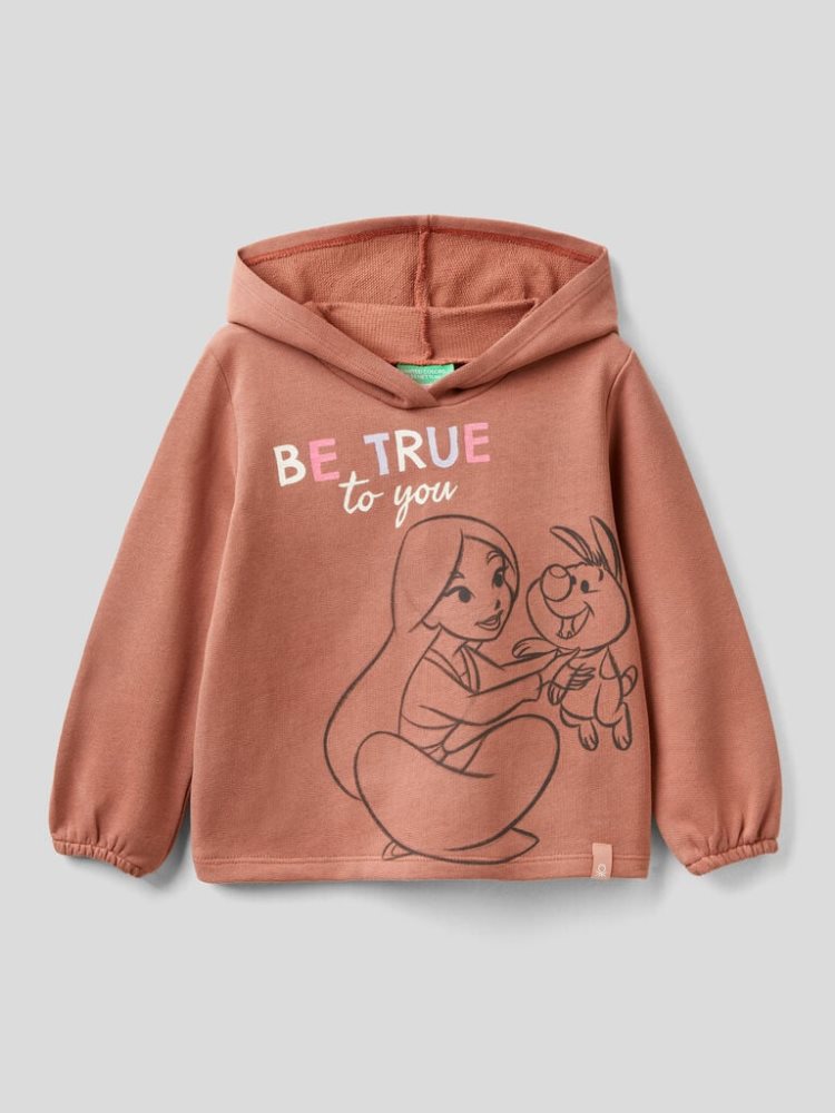 Benetton Disney Princess Hoodie Kinderen Burnt | BE683001