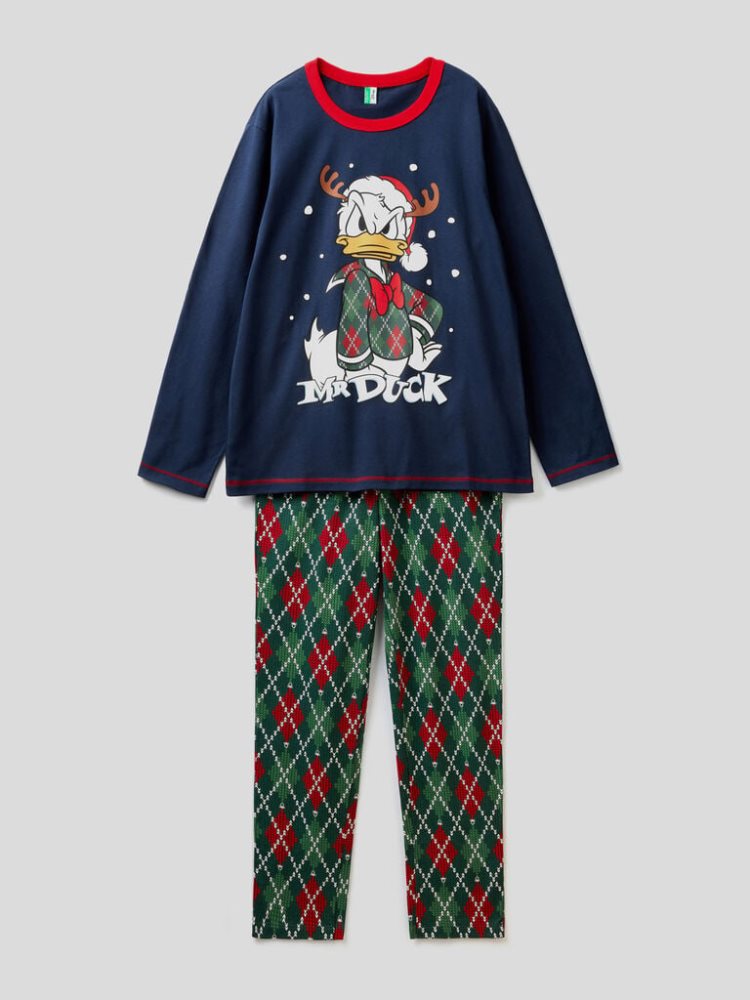 Benetton Donald Duck Christmas Pyjamas Heren Donkerblauw | BE493926