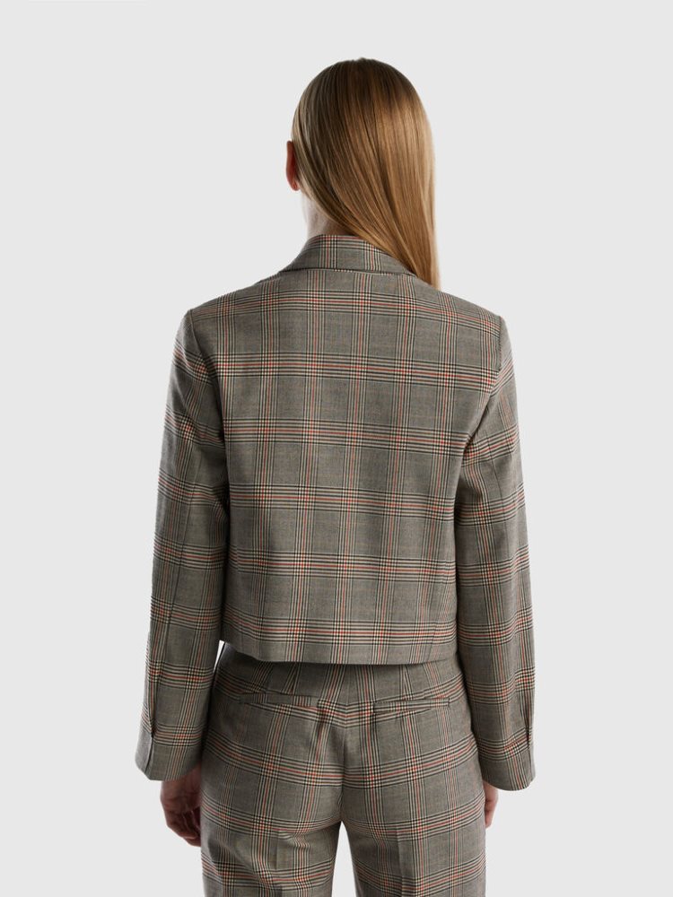 Benetton Double-breasted Flannel Blazer Dames Bruin | BE355235