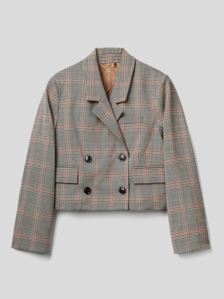 Benetton Double-breasted Flannel Blazer Dames Bruin | BE355235