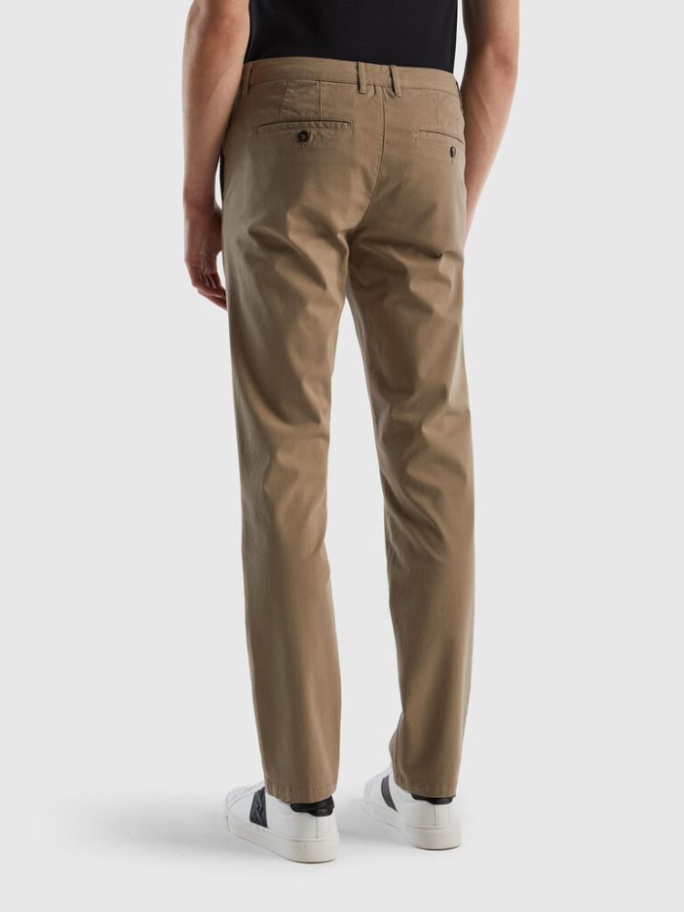 Benetton Dove Gray Slim Fit Chinos Heren Grijs | BE924907