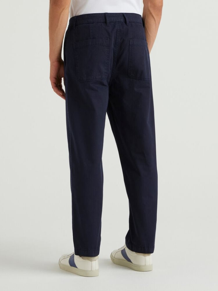 Benetton Dropped Crotch Chinos Heren Donkerblauw | BE613212