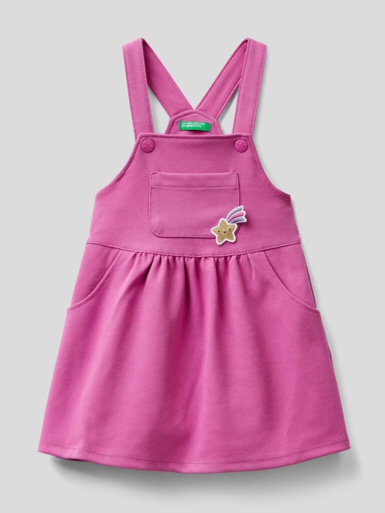 Benetton Dungaree Star Patch Rokken Kinderen Cyclamen | BE033245