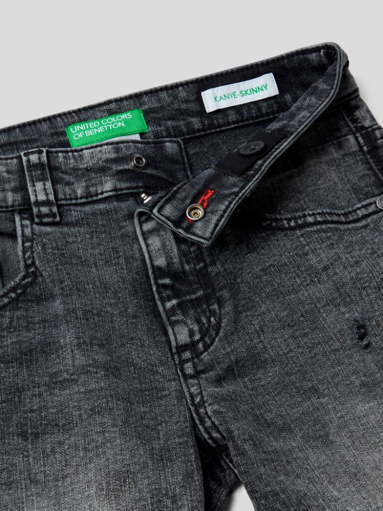 Benetton Eco-recycle Denim Mager Fit Jeans Kinderen Zwart | BE315093