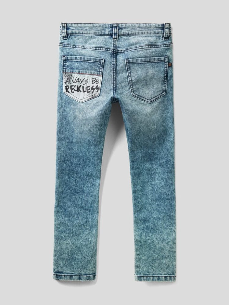 Benetton Eco-recycle Denim Mager Fit Jeans Kinderen Blauw | BE498020