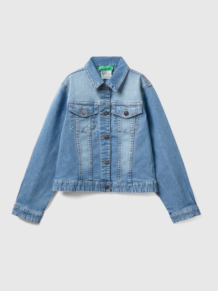 Benetton Eco-recycle Jean Light Jackets Kinderen Donkerblauw | BE064684