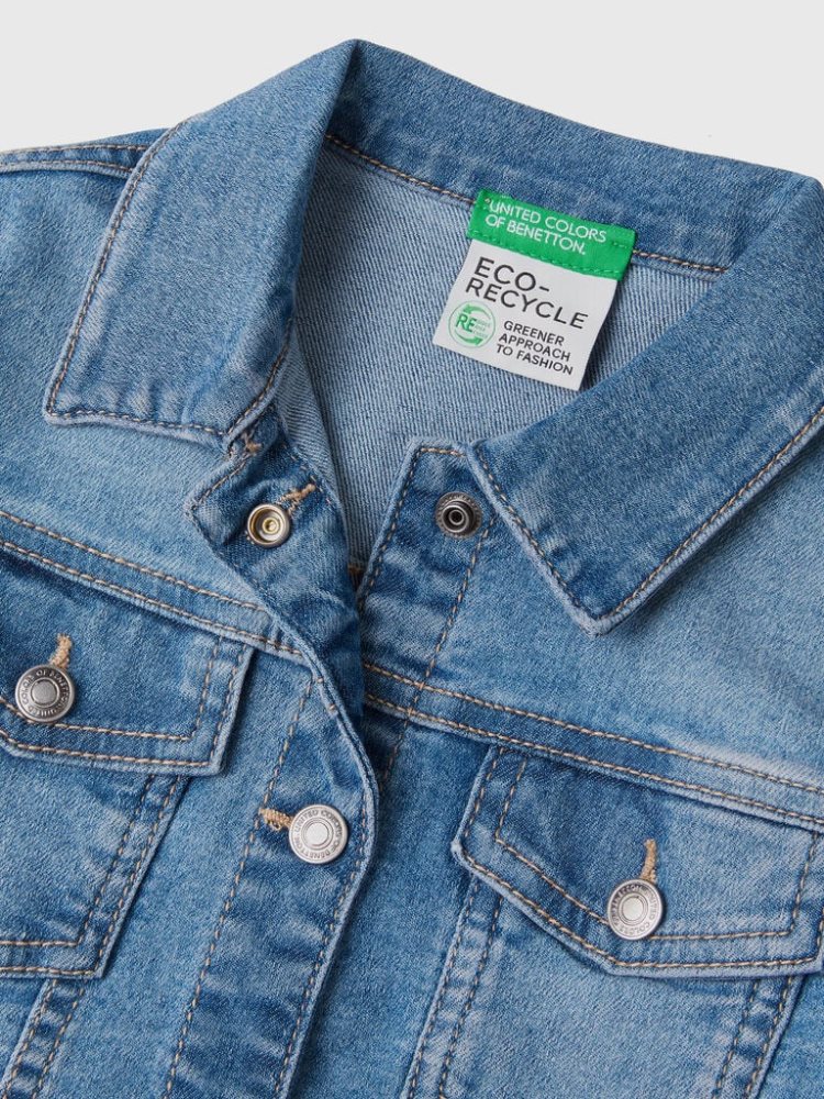 Benetton Eco-recycle Jean Light Jackets Kinderen Donkerblauw | BE464652