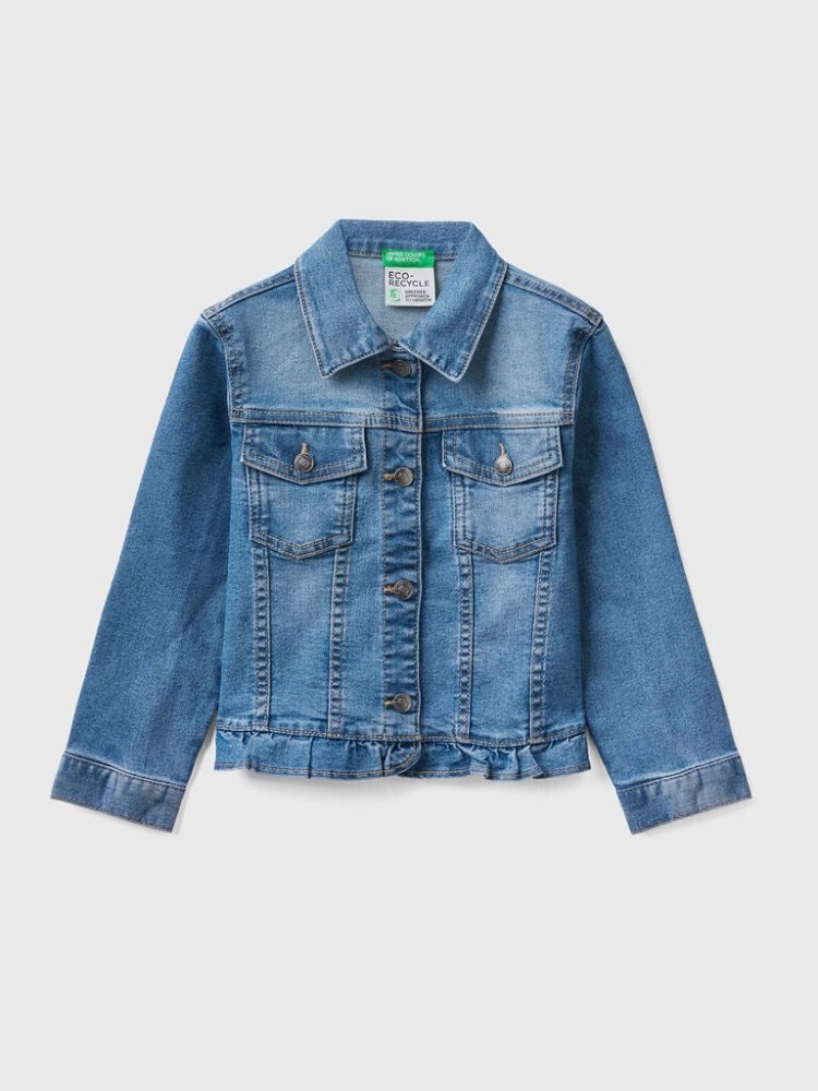 Benetton Eco-recycle Jean Light Jackets Kinderen Donkerblauw | BE464652